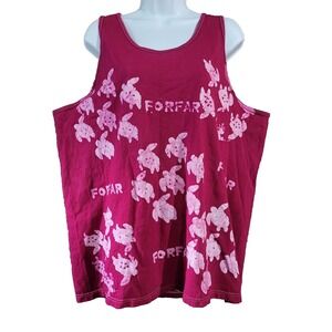 Androsia Hand Made in the Bahamas Tunic Tank Top XL Pink Turtles Forfar Tropical